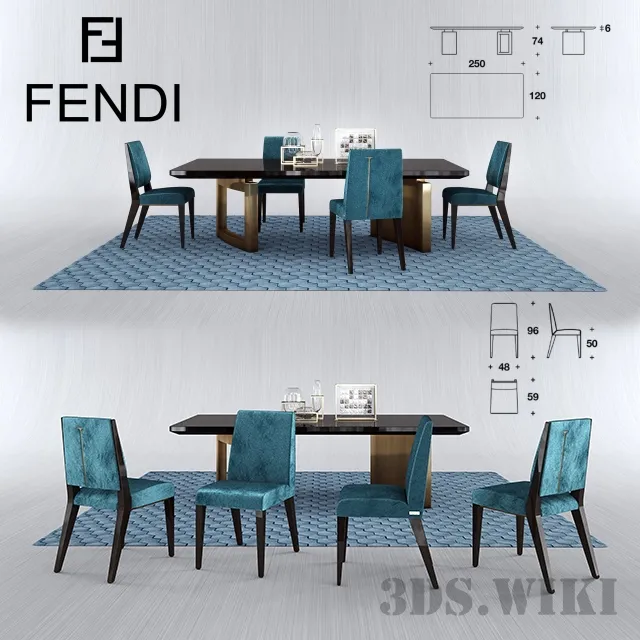 furniture – Fendi table and chair ROMANCE FORD 3ds Max