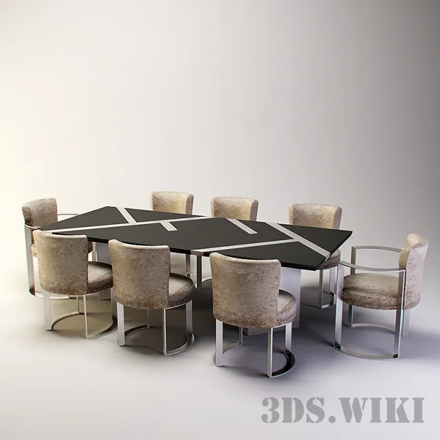 furniture – Fendi table and chairs 3ds Max