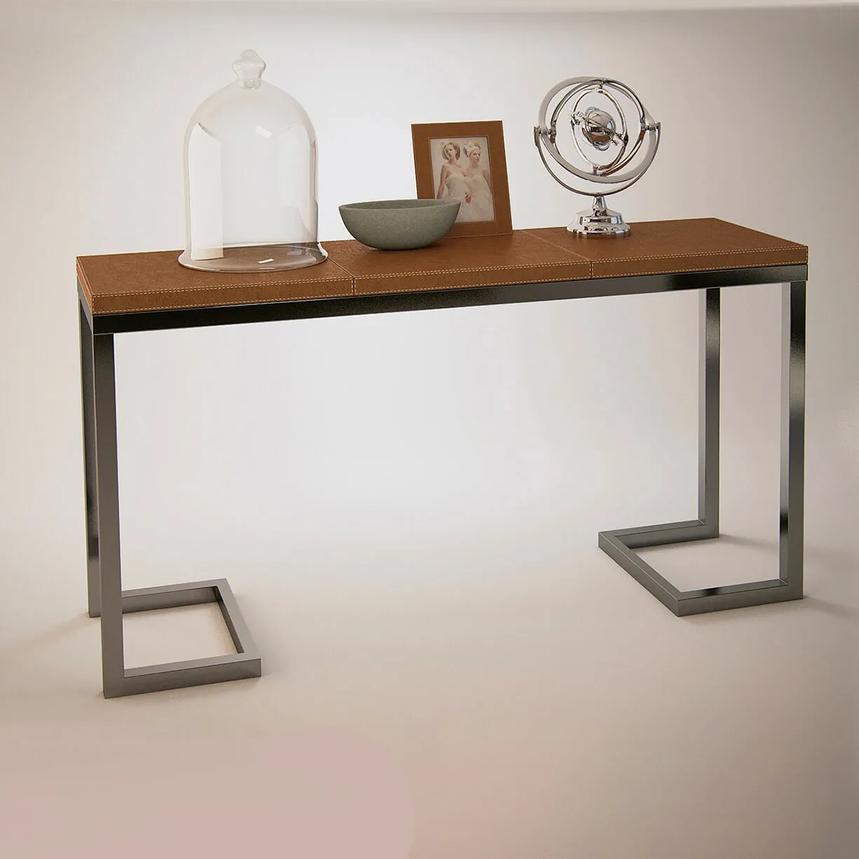 furniture – Flamant – Console dalou leather with decor 3ds Max