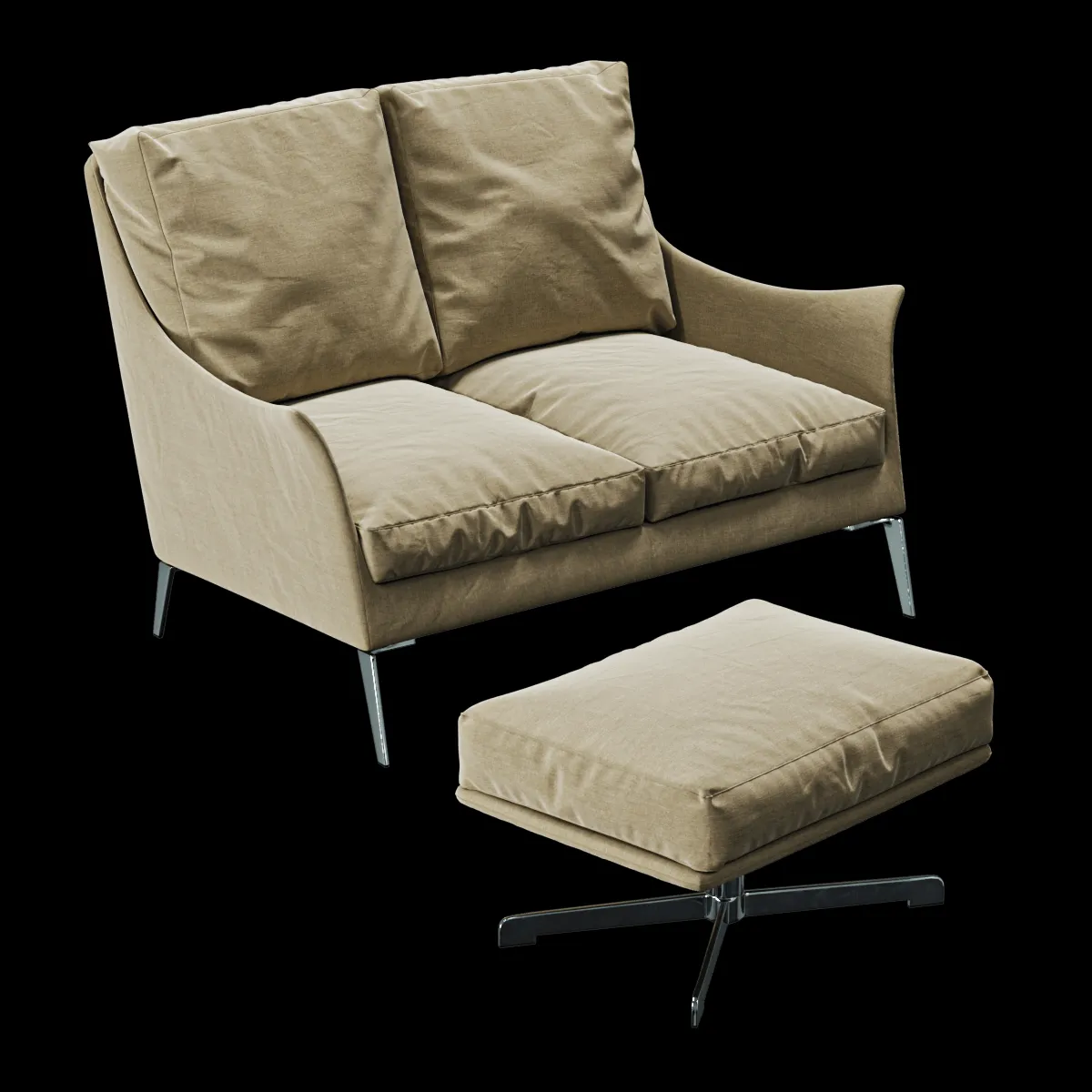 furniture – Flexform Boss sofa & pouf 3ds Max