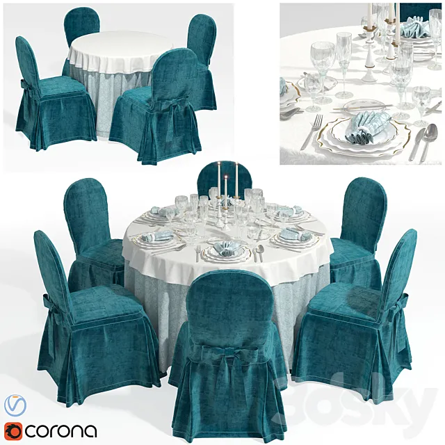 Furniture for banquet 3DS Max Model