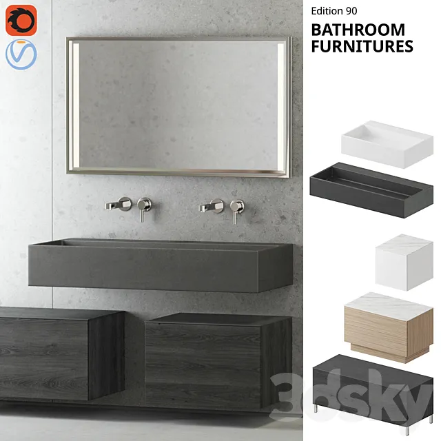 Furniture for bathroom Keuco Edition 90 3DSMax File