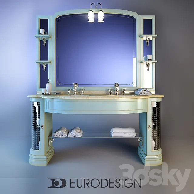 Furniture for bathrooms Eurodesign IL Borgo Comp № 15 3DS Max Model