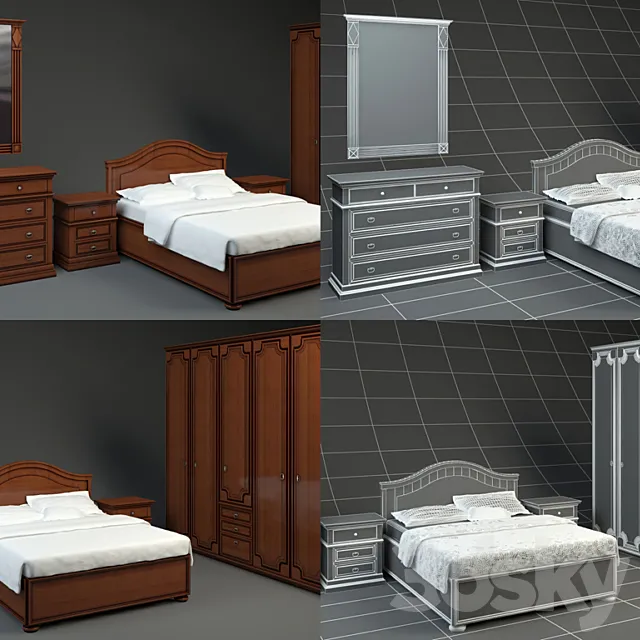 furniture for bedrooms from FRATELLI ROSSETTO 3DSMax File