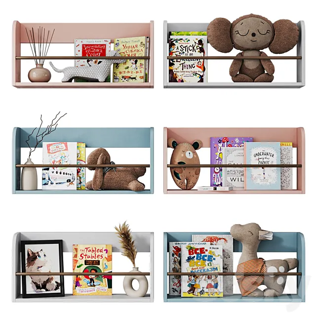 Furniture for children \ Shelves for the nursery 004 3ds Max