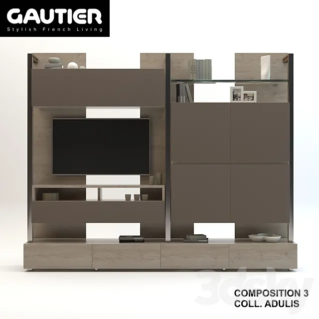 Furniture for TV & Multimedia – GAUTIER COLLECTION ADULIS – COMPOSITION 3 3ds Max