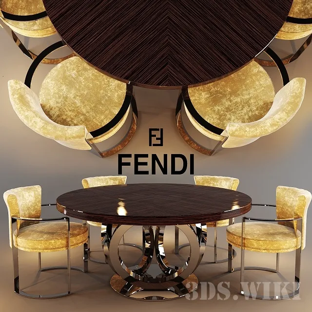 furniture – Galileo Fendi Casa dining table 3ds Max