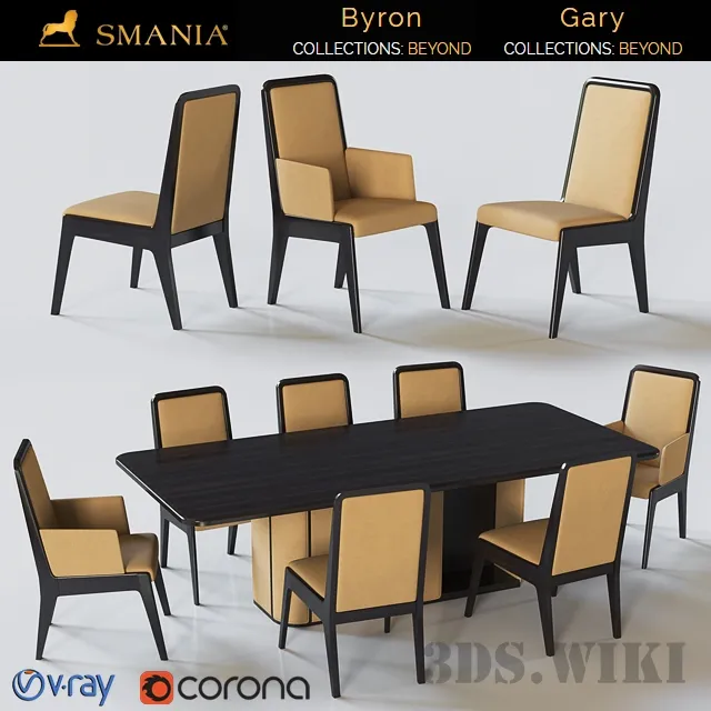 furniture – Gary table and Byron chairs by SMANIA 3ds Max