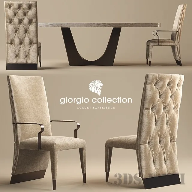 furniture – Giorgio Lifetime dining chair with table 3ds Max