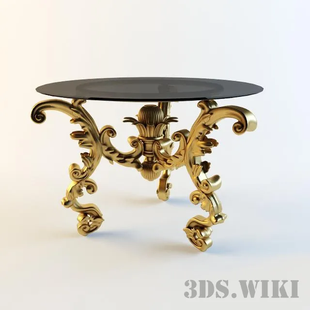 furniture – Glass table with metal legs 3ds Max