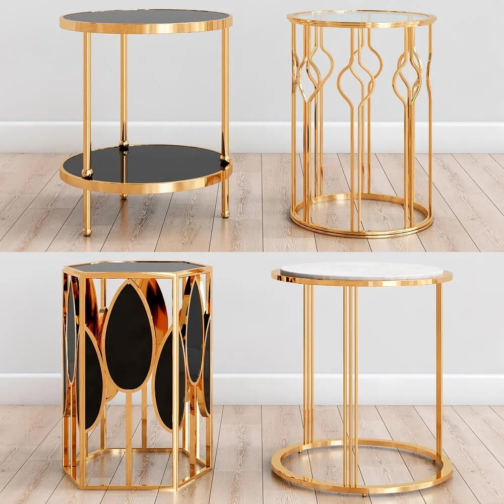 furniture – Gold side tables 1 3ds Max