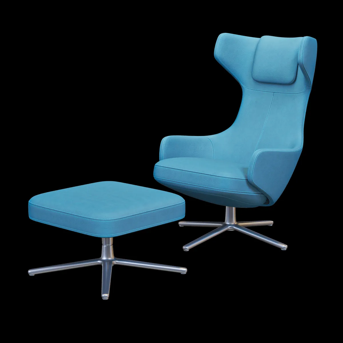 furniture – Grand Repos armchair and pouf 3ds Max