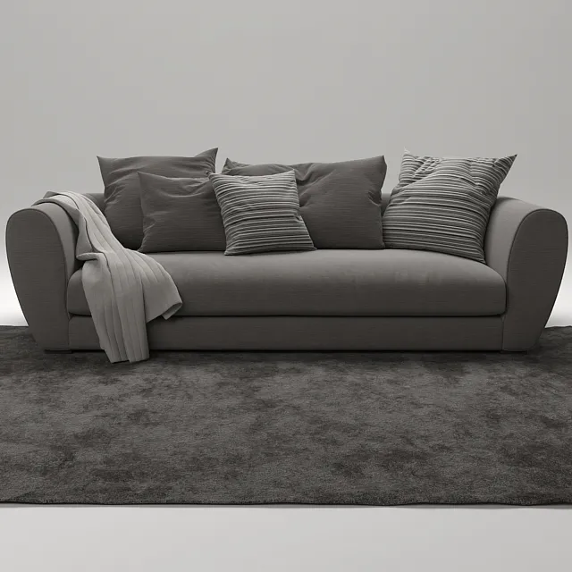 furniture – Grey sofa 05 3ds Max