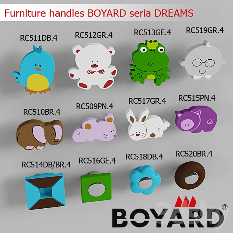 Furniture handles BOYARD seria DREAMS 3DS Max