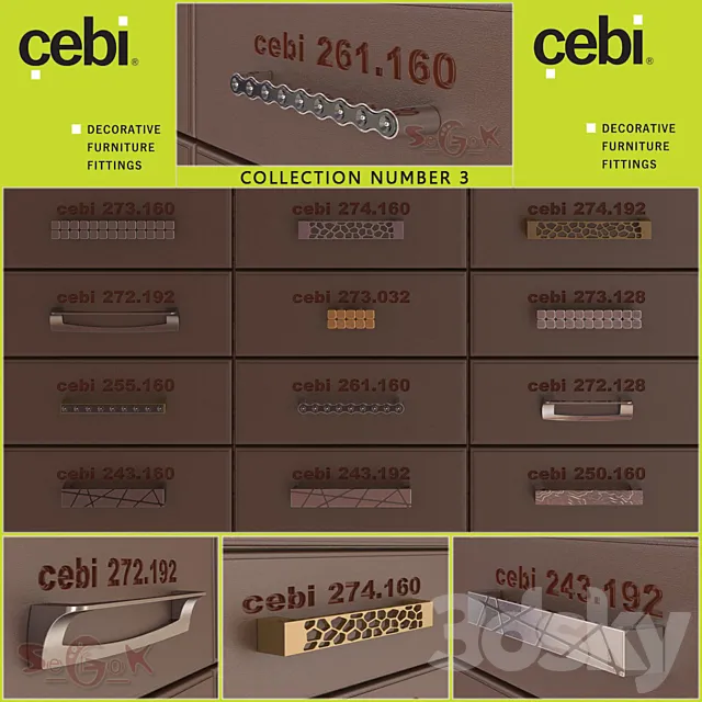 Furniture handles CEBI. Compilation # 3 3DSMax File