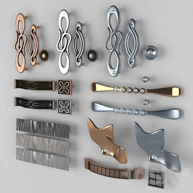 Furniture handles. Citterio Line 3DS Max Model