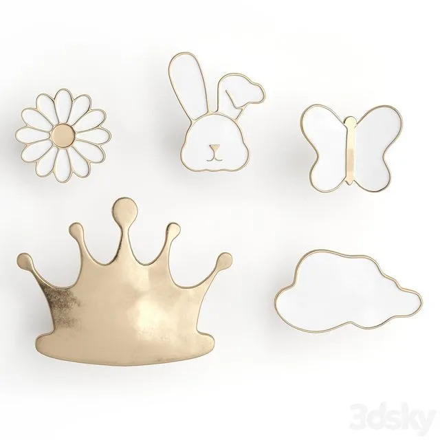 Furniture handles for nursery pullcast 3dsMax Model