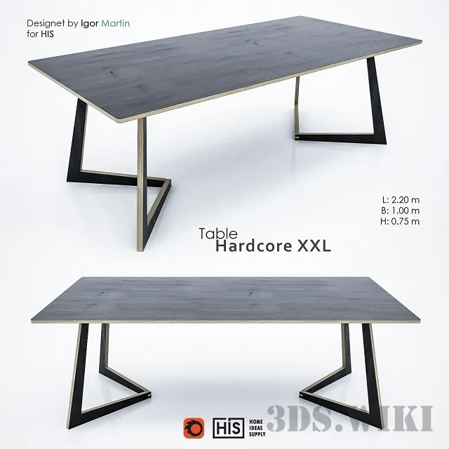 furniture – Hardcore XXL table 3ds Max