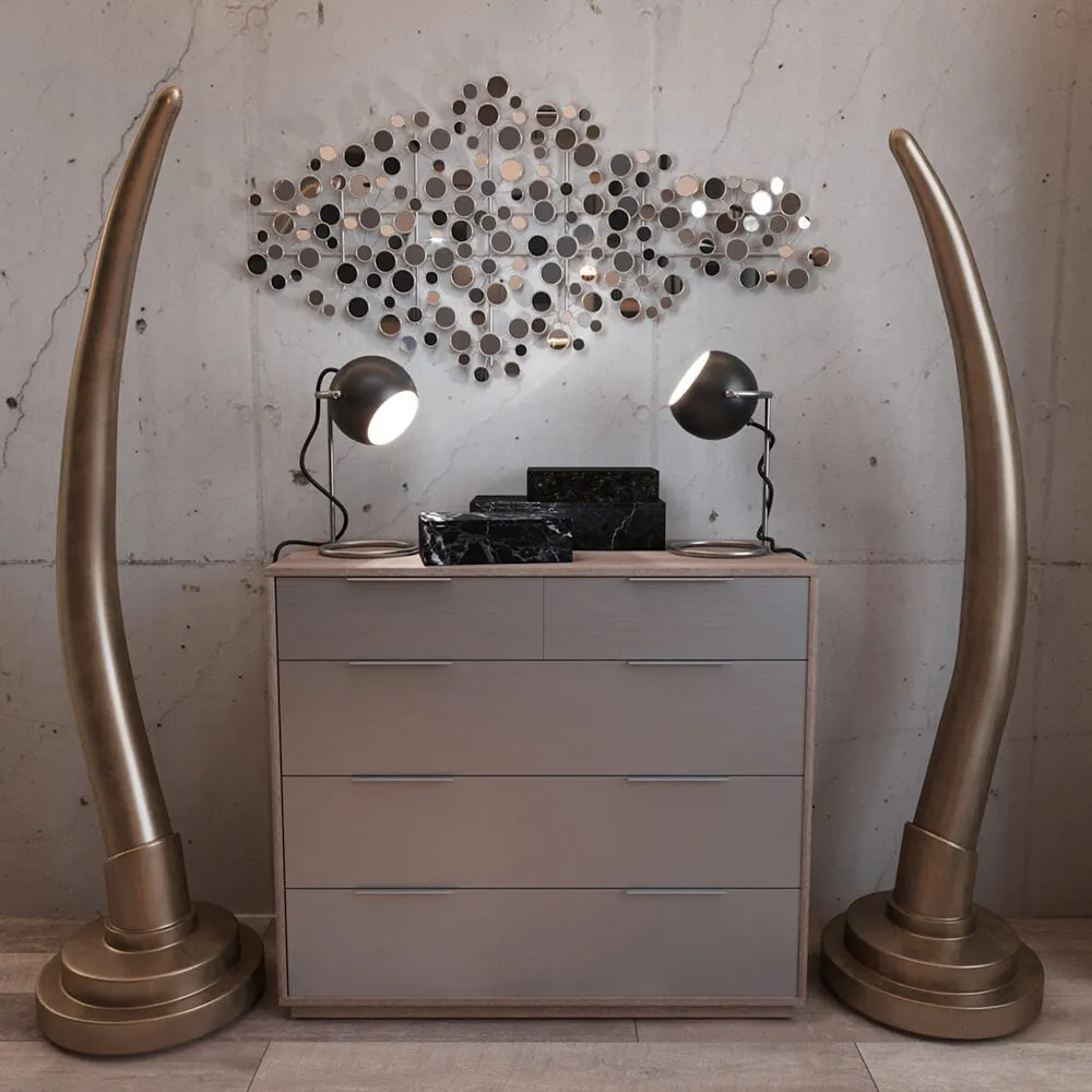 furniture – Harper Blvd metal wall sculpture RH Set 3ds Max