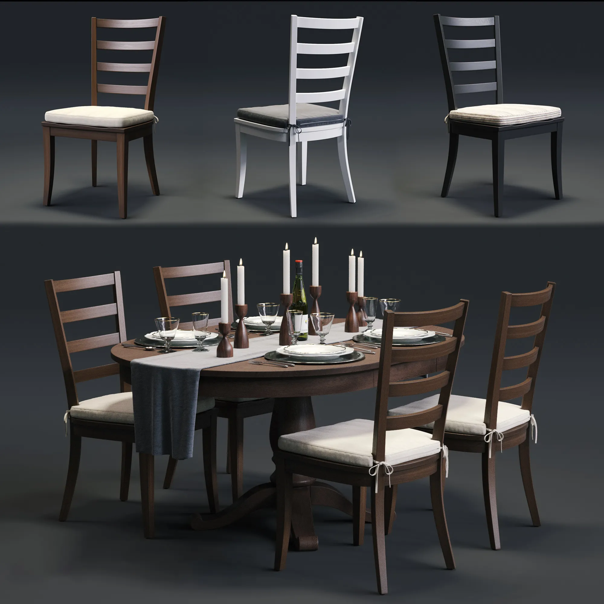 furniture – Harper table with chairs 07 3ds Max