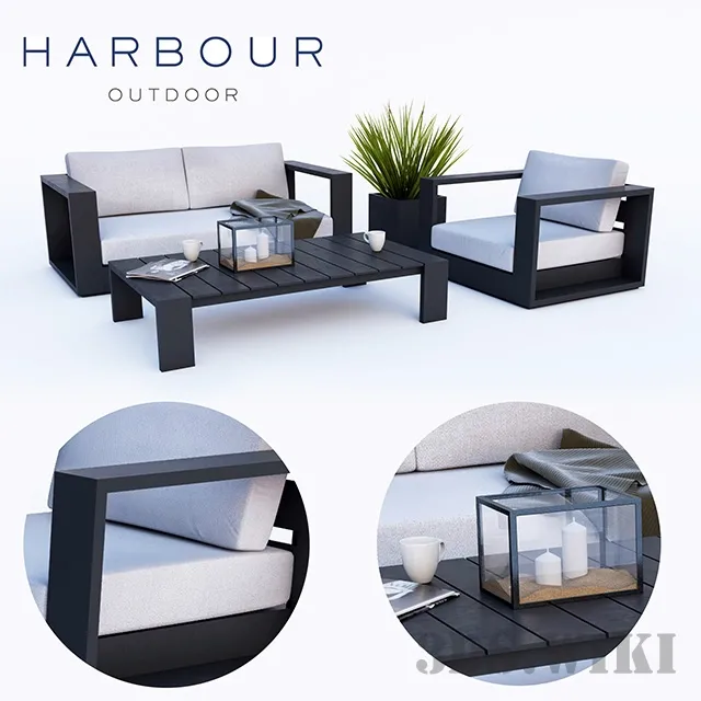 furniture – Hayman Armchair Sofa & Desk – Harbor Outdoor 3ds Max