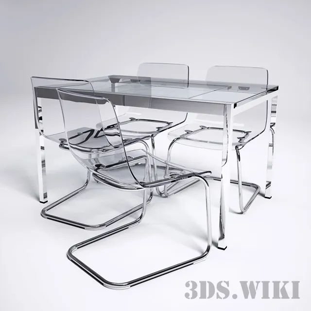furniture – Ikea Glevarp tables and Tobias chair 3ds Max