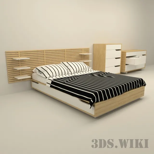 furniture – IKEA Mandal bed with storage 3ds Max