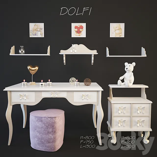 Furniture in the nursery 3ds Max