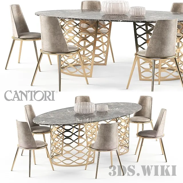 furniture – Isidoro Table and Aurora Chair 3ds Max
