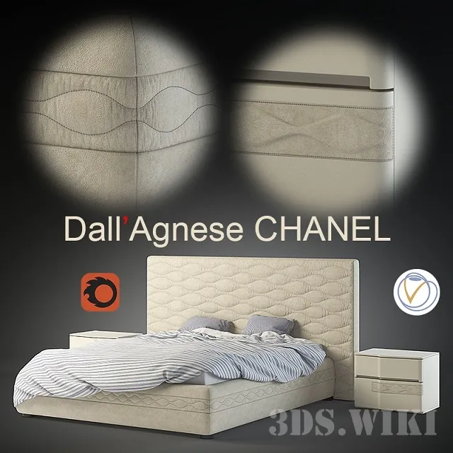 furniture – Italian bedroom Chanel from DALL’AGNESE factory 3ds Max