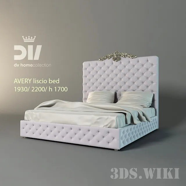 furniture – Ivory bed DV HOME COLLECTION Avery 3ds Max