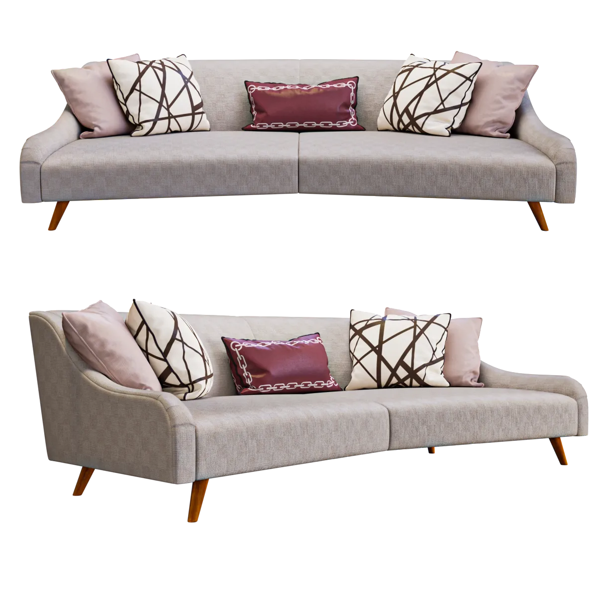 furniture – Jay Jeffers Custom curved sofa 3ds Max