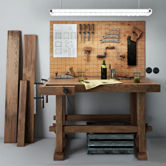furniture – Joiner’s workbench 3ds Max