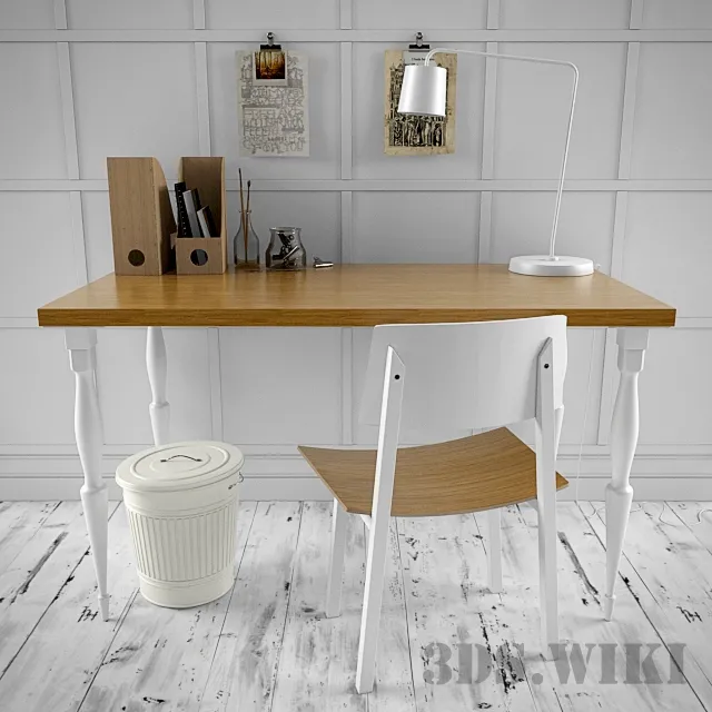 furniture – Kitchen table and chair from IKEA with decorative set 3ds Max