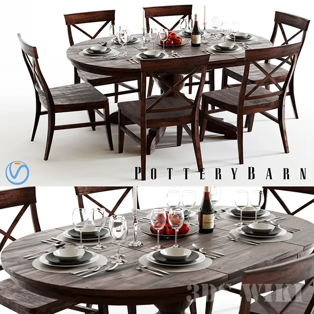 furniture – Kitchen table with Pottery Barn chairs 3ds Max