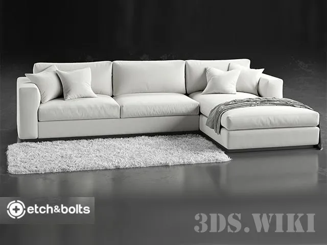furniture – L-Shaped sofa Eudora by Etch&Bolts 3ds Max