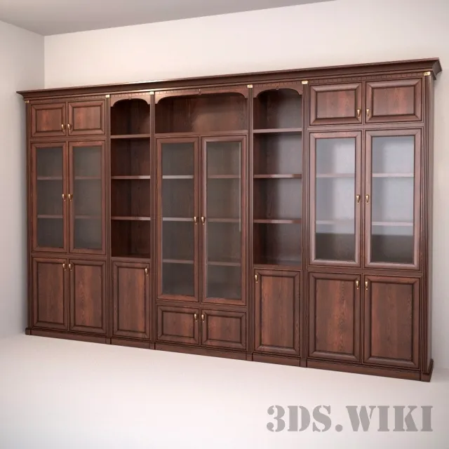 furniture – Large Bookcase Library 3ds Max