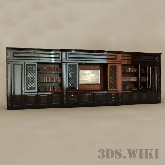 furniture – Large Cabinet Library For Living Room 3ds Max