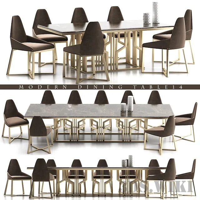 furniture – LARGE DINING TABLE WITH CHAIRS 3ds Max