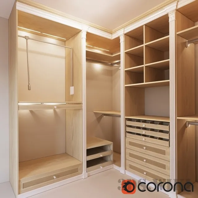 furniture – Large wooden wardrobe for the bedroom 3ds Max