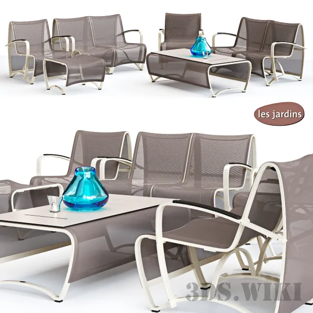 furniture – Lea Jardin Siege Set Coffee Table and Chairs 3ds Max