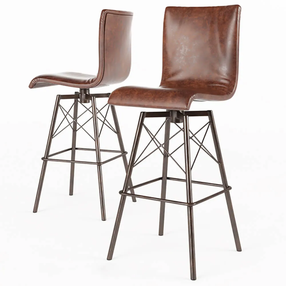furniture – Leather bar stool Leather 3ds Max