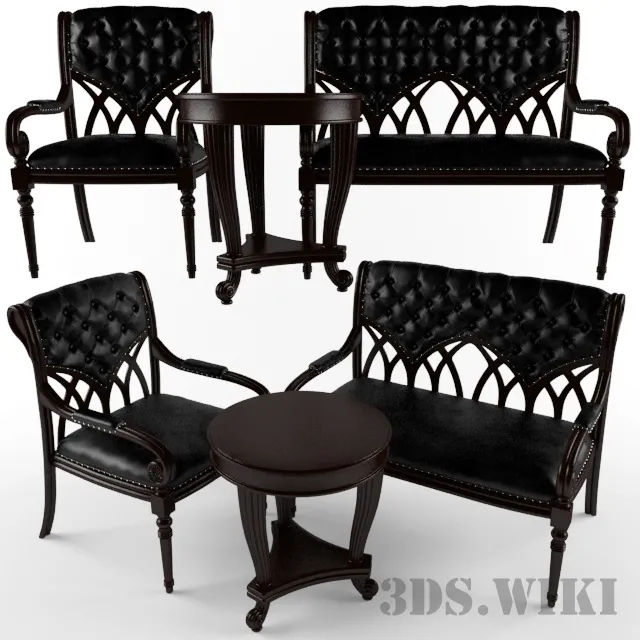 furniture – Leather Double Sofa and Chair – Albion 3ds Max