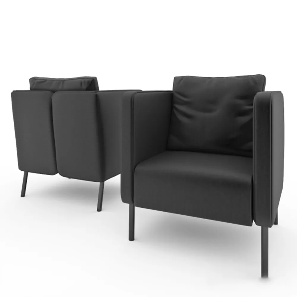 furniture – Leather rectangular armchair 3ds Max