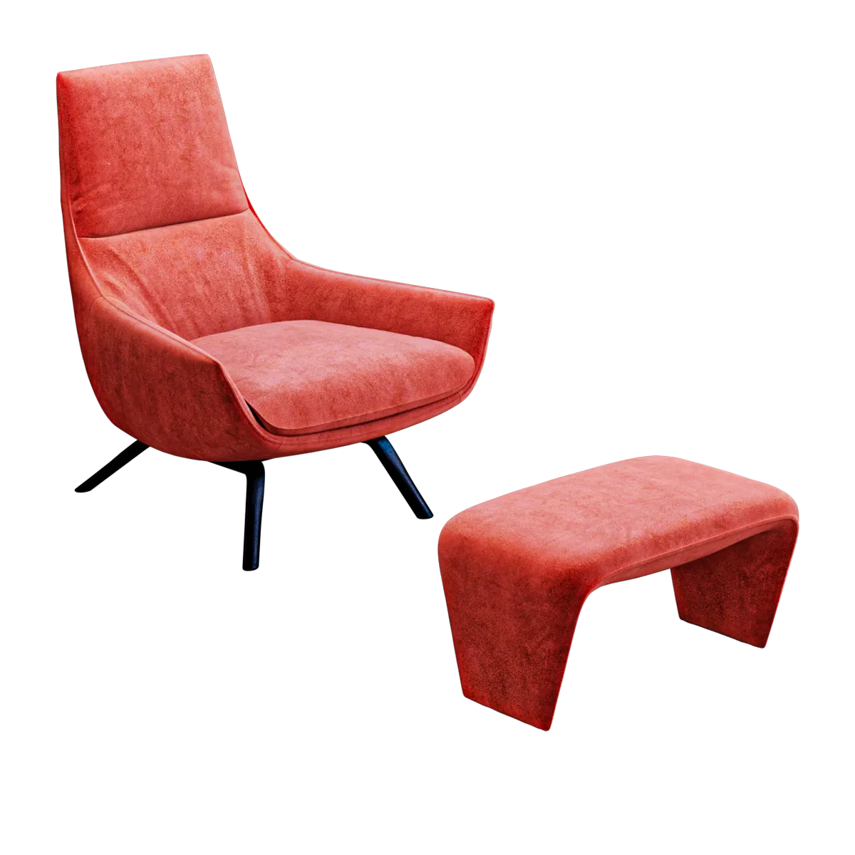 furniture – Leather swivel armchair with armrests 3ds Max