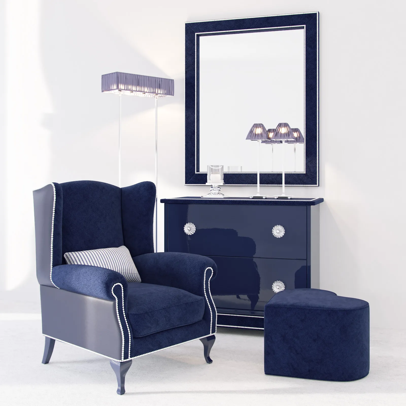 furniture – Leonard Dolf with decorative armchair 3ds Max