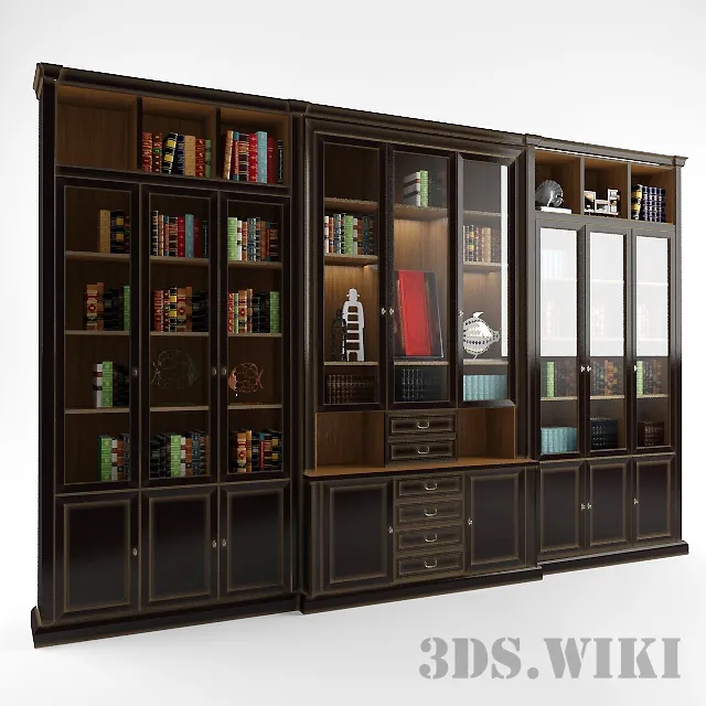 furniture – Library cabinet in the living room 3ds Max