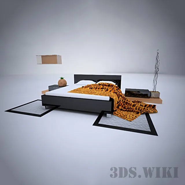 furniture – Lilac bed 3ds Max