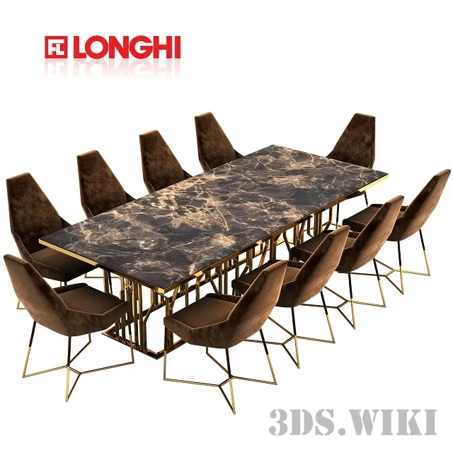 furniture – Longhi dining table and chairs 3ds Max