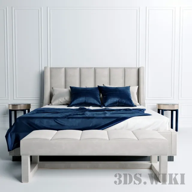 furniture – LONGHI KUBRICK bed (Corona) 3ds Max
